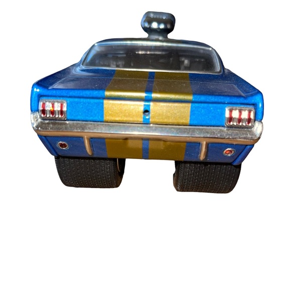 Vtg 2003 1966 Ford Mustang GT 350 Shelby Muscle Machines 1:18 Blue/Gold Stripe - Picture 10 of 13